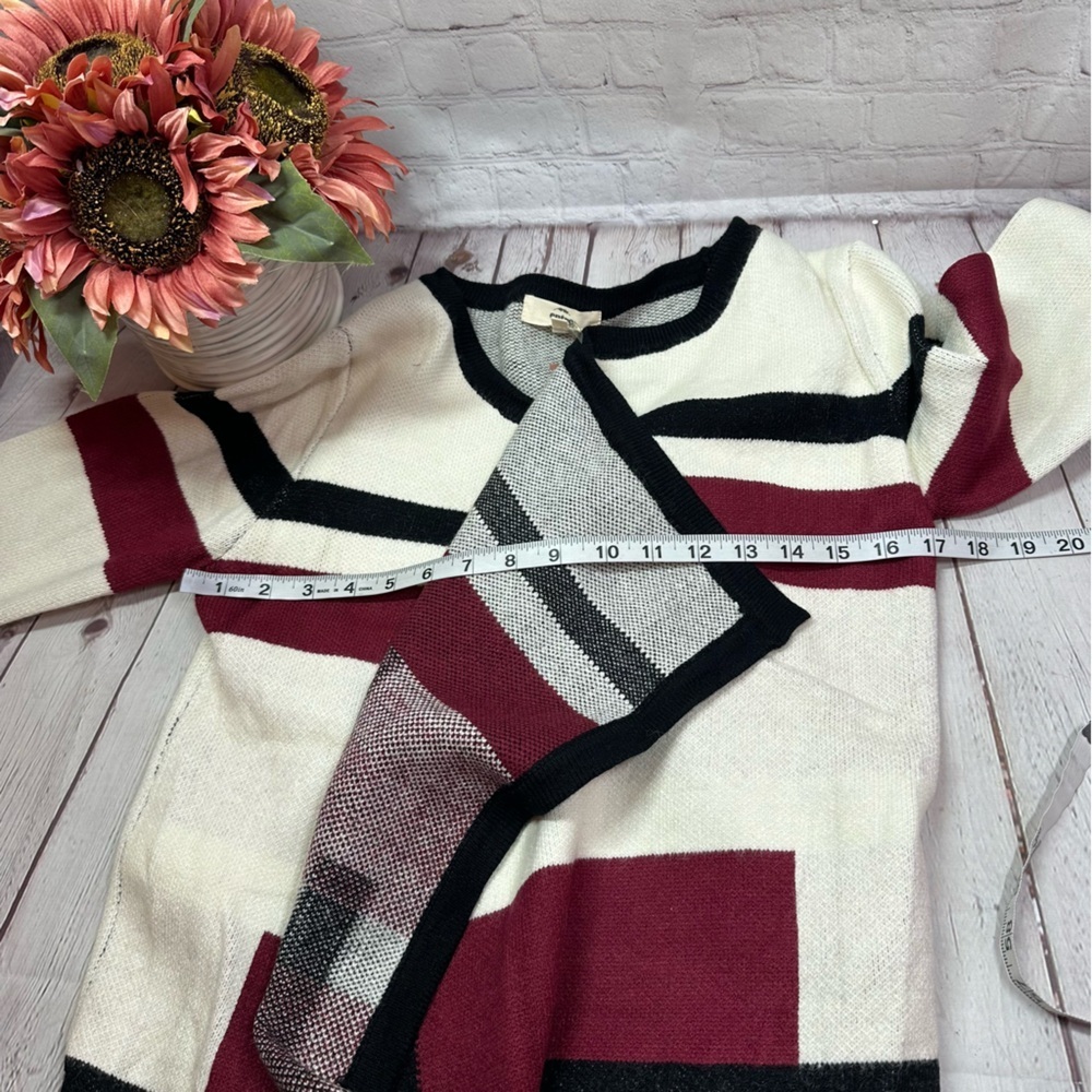 NWT entro Boutique Burgundy/Black open front cardigan sweater boho western - Picture 11 of 13